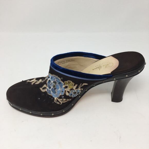 Cole Haan Brown & Blue Embroidered Mules 9.5 - Picture 9 of 11